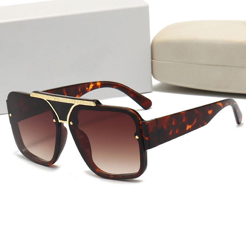 New Fashion Oversized Sunglasses Luxury Brand Women Men Modern Square