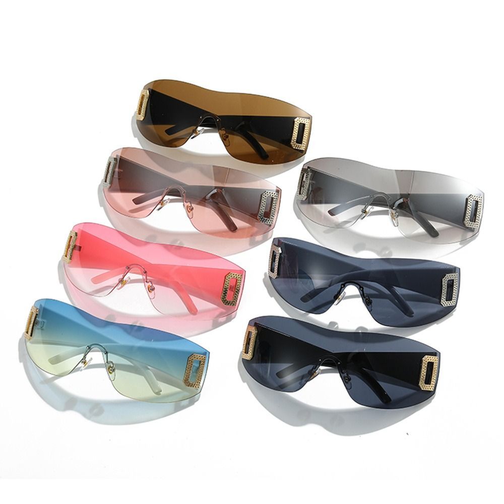 Punk Wrap Around Y2K Sunglasses for Women Sport Sunglasses Jeweled Su