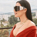 46626 Oversized Luxury Goggle Sunglasses Men Women Fashion Shades UV400 Vintage Glasses