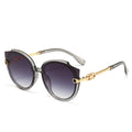 New Vintage Cat Eye Round Sunglasses Women's Korean Version Metal Rimless Gradient Sun Glasses Luxury Shades UV400