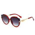 New Vintage Cat Eye Round Sunglasses Women's Korean Version Metal Rimless Gradient Sun Glasses Luxury Shades UV400