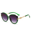 New Vintage Cat Eye Round Sunglasses Women's Korean Version Metal Rimless Gradient Sun Glasses Luxury Shades UV400