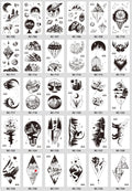 30 Sheets Waterproof Black Tiny Tattoo Feather Women Body Hand Art Drawing Temporary Tattoo Stickers Men Finger Words Tatto Face