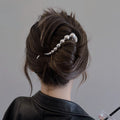 Women Beaded Hair Bun Ponytail Holder Headwear Fashion Metal Hairpins for Girls Hair Clips Elegant Lady Hair Accessories