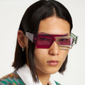 Fashion Irregular Square Sunglasses Women Retro Trending Double Color Eyewear Shades UV400 Men Vintage Gradient Punk Eyewear