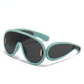 One-Piece Sun Glasses for Ladies 2023 Luxury Brand Oversized Steampunk Eyewear Goggle UV400