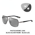 Photochromic Sun Glasses Polarized Brand Square Men's Sunglasses Classic Double Bridge Driving Sun Shade For Men BS8002