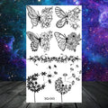 Butterfly Rose Flower Temporary Tattoos For Women Adult Kids Girl Feather Snake Scorpion Fake Tattoo Neck Arm Hands Small Tatoos