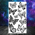 Butterfly Rose Flower Temporary Tattoos For Women Adult Kids Girl Feather Snake Scorpion Fake Tattoo Neck Arm Hands Small Tatoos