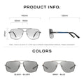 Photochromic Sun Glasses Polarized Brand Square Men's Sunglasses Classic Double Bridge Driving Sun Shade For Men BS8002