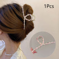 Ladies Pearl Metal Hair Clips Cross Hair Claws Women's Elegant Large Hairpin Shark Clip Bath Hairpin Hair Accessories