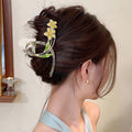 New Women Metal Hair Claw Elegant Gold Flowers Hair Clips Barrette Crab Headband Ponytail Clip Headwear hair accessories tiara