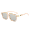 Retro double beam sunglasses men, European and American fashion square frames, versatile metal trend sunglasses women