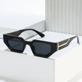 New retro men's sunglasses, European and American fashion women's trendy square street photo narrow frame sunglasses