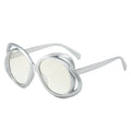 Fashion oval frame sunglasses female personality hollow sunglasses female