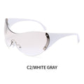 Oversized One Piece Y2K Sunglasses Women Brand Vintage Punk Rimless Sun Glasses Female Men Unique Star Shades Oculos De Sol