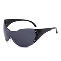Oversized One Piece Y2K Sunglasses Women Brand Vintage Punk Rimless Sun Glasses Female Men Unique Star Shades Oculos De Sol