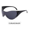 Oversized One Piece Y2K Sunglasses Women Brand Vintage Punk Rimless Sun Glasses Female Men Unique Star Shades Oculos De Sol