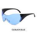Oversized One Piece Y2K Sunglasses Women Brand Vintage Punk Rimless Sun Glasses Female Men Unique Star Shades Oculos De Sol