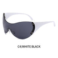 Oversized One Piece Y2K Sunglasses Women Brand Vintage Punk Rimless Sun Glasses Female Men Unique Star Shades Oculos De Sol