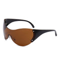 Oversized One Piece Y2K Sunglasses Women Brand Vintage Punk Rimless Sun Glasses Female Men Unique Star Shades Oculos De Sol