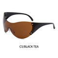 Oversized One Piece Y2K Sunglasses Women Brand Vintage Punk Rimless Sun Glasses Female Men Unique Star Shades Oculos De Sol