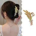 New Alloy Large Ear of Wheat Hair Claw Shark Clip Girl Hair Accessories Metal Crab Claw Hair Accessories Headdress
