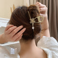 Gold Metal Flower Large Hair Clip for Women Pearl Twist Barrette Grab Clips  New Clip Headdress Hair Accessories