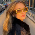 2023 Retro  Candy Color Square Sunglasses Women Fashion Brand Designer Ins Popular Men Trending Punk Sun Glasses UV400 Shades