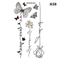 1Sheet Waterproof Temporary Tattoo Sticker 48D Butterfly Theme Fake Tattoo for Women Body Leg Arm ArtJ82504-A58