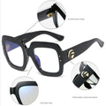 Anti Blue Light Oversized Glasses Frame Women Fashion Luxury Brand Square Big Frame Clear Lens Transparent Frames Vintage