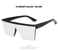 Square Women  Luxury Vintage Design Big Frame Mirror Sunglasses