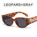 Fashion Oval Letter Logo Sunglasses for Women Man Retro Brand Designer Wide Leg Beige Female Sunglass UV400 Driving Shades