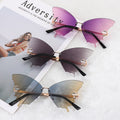 New Fashion Cycling Butterfly Sunglasses for Women UV Protection Vintage Car Metal Rimless Sunglasses Eyewear Decorations