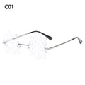 New Fashion Cycling Butterfly Sunglasses for Women UV Protection Vintage Car Metal Rimless Sunglasses Eyewear Decorations