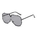 New Fashion One Piece Shield For Women Vintage Oversized Paw Sun Glasses
