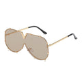 New Fashion One Piece Shield For Women Vintage Oversized Paw Sun Glasses