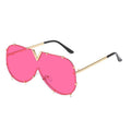 New Fashion One Piece Shield For Women Vintage Oversized Paw Sun Glasses