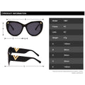 2023 New Luxury Brand Black Oversized Shades Lady Refined Design Large Big Sun Glasses Women Fashion V Cat Eye Sunglasses Uv400