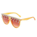 Vintage Fashion Luxury Brand Designer Diamond Sunglasses Women Crystal Rhinestone Frame Sun Glasses For Female Ladies UV400