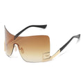 Fashion Brand Designer Luxury Oversized Rimless Sunglasses Men Women Vintage Punk Sun Glasses Trend One Piece Eyeglasses