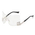 Fashion Brand Designer Luxury Oversized Rimless Sunglasses Men Women Vintage Punk Sun Glasses Trend One Piece Eyeglasses