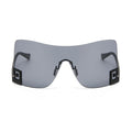 Fashion Brand Designer Luxury Oversized Rimless Sunglasses Men Women Vintage Punk Sun Glasses Trend One Piece Eyeglasses