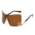 Fashion Brand Designer Luxury Oversized Rimless Sunglasses Men Women Vintage Punk Sun Glasses Trend One Piece Eyeglasses