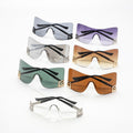 Fashion Brand Designer Luxury Oversized Rimless Sunglasses Men Women Vintage Punk Sun Glasses Trend One Piece Eyeglasses