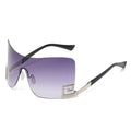 Fashion Brand Designer Luxury Oversized Rimless Sunglasses Men Women Vintage Punk Sun Glasses Trend One Piece Eyeglasses