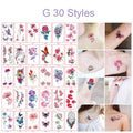 30pcs/set Tatuajes Temporales Sexy Fake Tattoo for Woman Hands Arm Body Waterproof Temporary Tattoos Tatouage Temporaire Femme J82512-G 30pcs