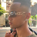 New Punk One Piece Sunglasses Women 2000'S Brand Designer Sun Glasses Y2k Wrap Around Sunshade Eyeglasses Men Eyewear Goggles