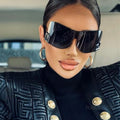 One Piece Shield Rimless Wrap Around Sunglasses Women Vintage Fashion Oversized Sun Glasses Men Trend Luxury Brand Design Shades