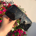 Black Sunglasses Women Square Flat Top Oversized Vintage Retro big frame fashion sunglasses feminine black female glasses